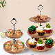  Wholesale Morden Round Wooden Fruit Tray Display Wedding Party Rack 3 Tier Cake Tray Stands