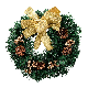 Customized artificial Gold Bow Christmas Decoration Garland Christmas Wreath for Front Door Porch Outdoor Decorations
