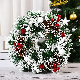  Christmas Wreath for Front Door with Realistic Snowflakes Red Berries Pinecones Christmas Decoration for Outdoor Indoor Home Party