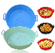 Round Food Safe Non Stick Air Fryer Silicone Liner Basket Kitchen Accessories