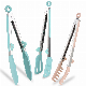  Heat Resistance 9/12 Inch Stainless Steel Handle Kitchen Cooking Utensils Set Silicone Food Clip