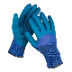  Heavy Duty Blue Nylon Safety Work Gloves, Best Grip Teal Textured Eco-Latex Double Coating