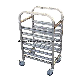  Commercial Hotel and Restaurant Movable Small Stainless Steel Trolley Home Kitchen Storage Rack Trolley Stainless Steel Bakery Shelf for Pans Transport
