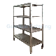  201 304 Stainless Steel Bakeware Four Layers Stainless Steel Storage Shelves Racks with Punched Holes for Gn Pans
