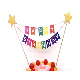  Wholesale Christmas Birthday Cake Decoration Cake Topper 3D Funny Happy Birthday Paper Cake Topper