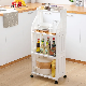  Plastic Large-Capacity Four-Layer Household Fruit Kitchenware Laundry Detergent Shampoo Toilet Storage Rack with Wheels