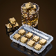 Eco-Friendly Reusable Ice Cube 8PCS Stainless Steel Golden Rock Stone