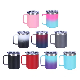  Custom Logo Travel Coffee Mug Double Wall Stainless Steel Tumbler Powder Coated Gradient Color Insulated Mug with Handle