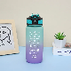  Large Capacity Plastic Sports Bottle with Straw 32 Oz Leak Proof Tritan Motivational Water Bottle with Time Maker