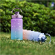  New Cross-Border Amazon Large Capacity Gradient Kettle Frosted Water Cup Plastic Straw Cup Sports Portable Water Bottle