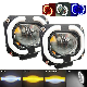  LED Motorcycle Dual Colors Spotlight Headlamp Auxillary Work Light Hi/Low Beam White Amber Fog Driving Light Waterproof 12V
