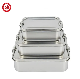  Rectangular Leakproof Stainless Steel Bento Lunch Box Storage Steel 304 Camping Lunch Box with Buckle