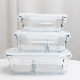 Airtight Vacuum New Lunch Box Glass Meal Food Containers with Silicon Lids