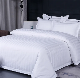  Hotel Linen White Duvet Cover Fitted Bed Sheet Set Stripe 100% Cotton Bedding Set