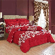  OEM/ODM Red Quilted Blanket High Quality Brushed Polyester Bedding Quilt 4/6/7/8/10 Piece Bedsheet Pillow Sham Microfiber Sanding Printed Textile Comforter Set