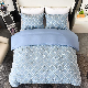  3 Pieces Blue Queen Duvet Cover Set Microfiber Tufted Jacquard Embroidery Bedding Set Shabby Chic Comforter Cover Sets