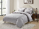  100% Cotton Solid Grey with Embroidery Duvet Cover Bedding Set