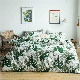  100% Cotton Queen Size Green Leaves Tropical Botanical Pattern Bedding Set