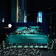  Light Luxury Green Silk Cotton Quilt Duvet Cover Lace Comforter Designer King Queen Size Home Textile Premium Bed Linen Flat Sheets High-End 4 Piece Bedding Set