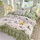  Super Cute Cartoon Animal Rabbits Printed Fitted Sheet Bed Sheet with Pillowcases 4 Pieces Bedding Set
