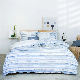  100% French Linen Wide Stripe Yarn Dyed Duvet Quilt Cover Set Beddings Set