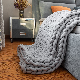  Chunky Knit Blanket Throw 100% Hand Knit with Jumbo Polyester Knitted Blankets Woven Weighted Blanket