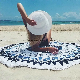  OEM Custom Print Microfiber Round Beach Towel Large Sand Free Microfiber Beach Towel with Tassels 150cm Diameter