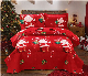  Hot Sale Halloween Christmas Xmas Red Festival Printed Bed Sheet Duvet Set Ultrasonic Quilt Set Bedding Set