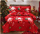  Hot Sale Halloween Christmas Xmas Red Festival Printed Bed Sheet Duvet Set Ultrasonic Quilt Set Bedding Set