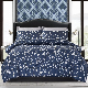  Premium Deep Blue Hotel Grade Home Hotel Textile Cheap Duvet Quilt Cover Queen Size Bed Linen Fitted Sheets Coverlets 2 Soft Pillow Shams Comforter Set