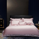  ODM/OEM Satin Cotton Pillow Sham Pink Quilt Soft Comforter Cover Solid Color Home Textile Silky Bed Linen Luxury Fitted Sheet Bedding Set