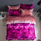  Printed Home Textile Premium Bedsheets Set Polyester Pillowcases Pillow Shams Pink Bed Linen Flat Sheets Fitted Sheet Soft 4 Piece Home Textile Bedding