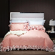  ODM/OEM Silky Satin Comforter Lace Duvet Cover Pink Quilt High End Home Textile Soft Pillowslip 100% Cotton Flat Sheet Luxury Bed Linen Queen Size Bedding Set