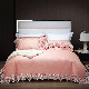  ODM/OEM Silky Satin Comforter Lace Duvet Cover Pink Quilt High End Home Textile Soft Pillowslip 100% Cotton Flat Sheet Luxury Bed Linen Queen Size Bedding Set
