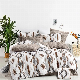  Printed Bed Linen Fitted Sheets Sanding Comforter Duvet Cover Hotel-Quality Bedsheets Collection with 2 Pillowcases Home Textile Quilt Bedding for Home Use
