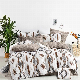  Printed Bed Linen Fitted Sheets Sanding Comforter Duvet Cover Hotel-Quality Bedsheets Collection with 2 Pillowcases Home Textile Quilt Bedding for Home Use
