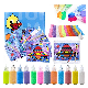  12 Colors Colored Sand Scenic Sand with 24 Sheets Sand Art Painting Cards Brush Wooden Pen Paper Funnel Set