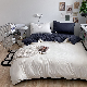  South European Style Home Textile Modern Plain Solid Bed Room Microfiber Polyester Duvet Set Bedsheet