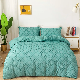  High Quality Craftsmanship Cut Flower Solid Color Pink 3PCS Bedding Set Quilt Cover