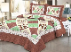 Luxury Quilted Rose Patchwork Cotton Wedding Bedspread Set, Wholesale Bedspread
