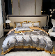  Wholesale Hot Sale Home Textile Jacquard Silky Coverlets Egyptian Cotton Double Single 4PCS Coverlets Bed Linen Fitted Sheets Silver Bedding Set for Adult Use