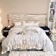  Customizable Floral Pillow Cases White Embroidery Comforter Duvet Quilt Cover 100% Lyocell Fiber Home Textile Luxury Fitted Bed Linen Bedding Set Wholesaler