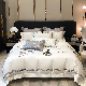  ODM Exquisite King Size White Comforter Duvet Cover 100% Cotton 2m/2.4m Embroidery Bed Fitted Sheet Premium Pillow Cases Coverlets Bedding Set Supplier