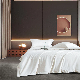  Nordic Luxury Satin Solid Color Pillow Cases 100% Cotton White Comforter Duvet Cover Bed Linen Fitted Sheet 4PCS Home Textile Bedding Set Wholesaler