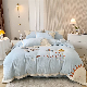  Winter Velvet Embroidery Quilt Comforter Duvet Cover Cartoon Bed Linen Fitted Sheets Blue 4PCS Home Textile Kids′ Coverlets Pillowcases Home Bedding Set