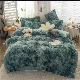  Hot Sale 4PCS Colorful Plush Shaggy Faux Fur Fluffy Mink Wool Velvet Bed Sheet Comforter Sets Bedding Set Duvet Cover Set