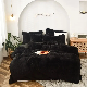  Hot Sale 4PCS Colorful Plush Shaggy Faux Fur Fluffy Mink Wool Velvet Bed Sheet Comforter Sets Bedding Set Duvet Cover Set