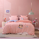  Wholesale High-Quality Pink Embroidery Comforter Duvet Quilt Cover 100% Washed Cotton Queen Size Coverlets 4PCS Coverlets Cartoon Kids′ Bedding Set