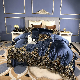  European Style Fancy Cotton Home Textile Embroidery Lace Comforter Duvet Quilt Cover Blue Bed Linen Fitted Sheets Luxury Palace Bedsheet Bedding Set Supplier
