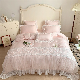  Queen Size Bed Sheet Bedsheets Luxury Home Textile Lyocell Fiber Comforter Duvet Cover Lace Coverlets Pink Pillowcases Bedding Set Supplier